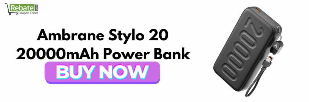 Ambrane Stylo 20 20000mAh Power Bank : Power Banks for Fast Charging 