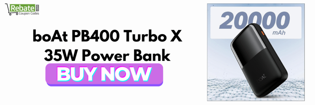 boAt PB400 Turbo X 35W Power Bank : Power Banks for Fast Charging 